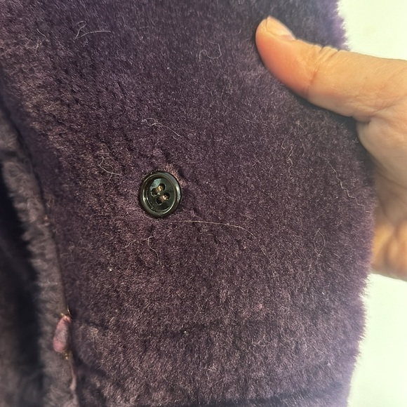 Vintage Hide Society large Purple Shearling  Coat, Made in Canada - Picture 4 of 7